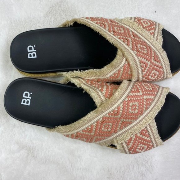 BP. Booker‎ Boho Fringe Slide Sandals, size 8 - Picture 13 of 15